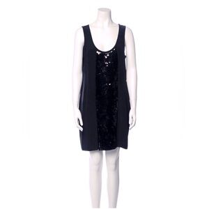 Michael Michael Kors Black Sleeveless Silk Sequin Tank Dress Size XL